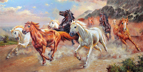 Galloping Horse Picture In Lenticular 3D Effect