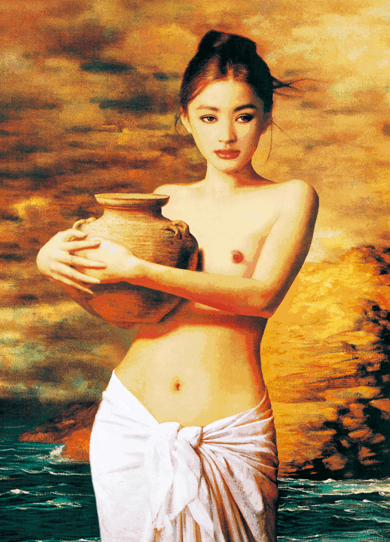 Young Lady Artistic Photo with Lenticular Effect