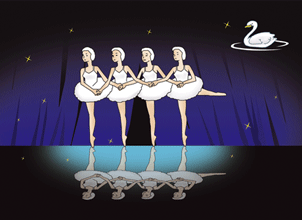 Lxpack.com Grand Rise Swan Lake Ballet Animation Effect Lenticular Postcard